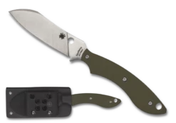 Spyderco Stok Drop Point Fixed Blade Knife OD Green G-10 (2.95" Satin) FB50GPOD