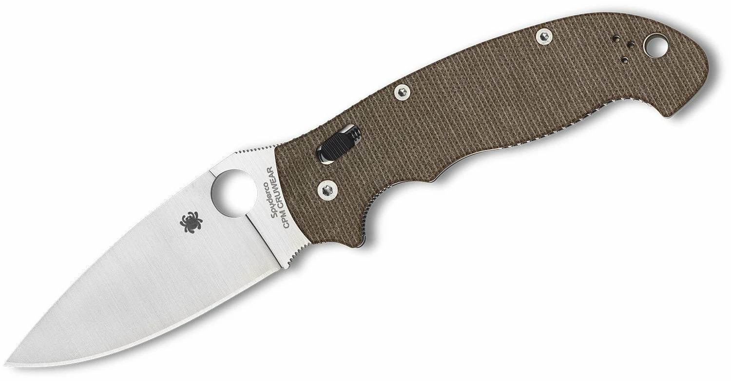 Spyderco Manix 2 XL Brown Canvas Micarta CPM CRU-WEAR (3.85" Satin) C95MPCW2 3 Spyderco Manix 2 XL Brown Canvas Micarta CPM CRU-WEAR (3.85" Satin) C95MPCW2