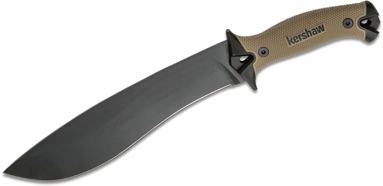 Kershaw Camp 10 Fixed Blade Knife Machete Tan (10" Black) 1077TAN 3 Kershaw Camp 10 Fixed Blade Knife Machete Tan (10" Black) 1077TAN