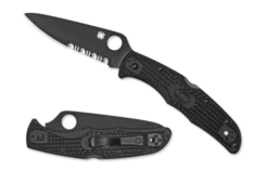 Spyderco Endura 4 Knife Tactical Black FRN Folder (3.75" Black Serr) C10PSBBK