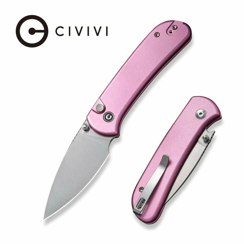 CIVIVI Qubit Button Lock Knife Pink Aluminum (2.98" Satin) C22030E-5 4 CIVIVI Qubit Button Lock Knife Pink Aluminum (2.98" Satin) C22030E-5 - Image 2