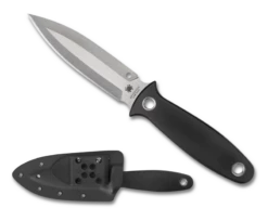 Spyderco Nightstick Fixed Blade Knife Black G-10 (4.14" Satin) FB47GP