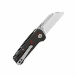 QSP Penguin Mini Liner Lock Knife Red Shredded Carbon Fiber (2.25" Satin) QS130XS-E1
