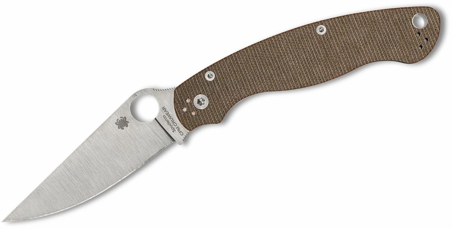 Spyderco Military 2 Compression Lock Knife Brown Micarta CRU-WEAR (4" Satin) C36MPCW2 3 Spyderco Military 2 Compression Lock Knife Brown Micarta CRU-WEAR (4" Satin) C36MPCW2