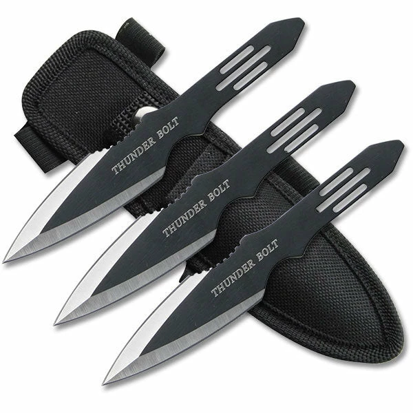 Perfect Point 3 Pc Throwing Knife Set (Black) 5.5'' RC-595-3 3 Perfect Point 3 Pc Throwing Knife Set (Black) 5.5'' RC-595-3