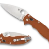 Spyderco Manix 2 SPRINT RUN Ball Bearing Lock Knife Orange G-10 (3.37" Satin REX 45) C101GPBORE2 -CUTTING EDGE CUTLERY CO Sales C101GPBORE2