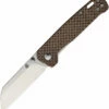 QSP Penguin Liner Lock Knife Linen Micarta (3" Satin D2) QS130A -CUTTING EDGE CUTLERY CO Sales QS130A