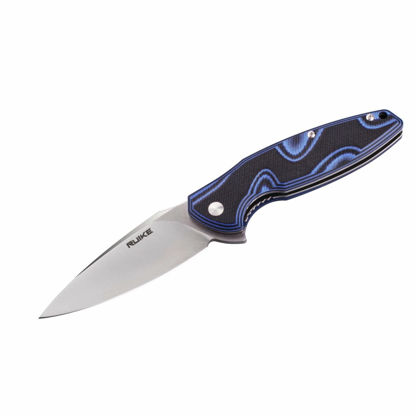 Ruike Fang Liner Lock Knife Blue/Black (3.6" Satin) P105 3 Ruike Fang Liner Lock Knife Blue/Black (3.6" Satin) P105