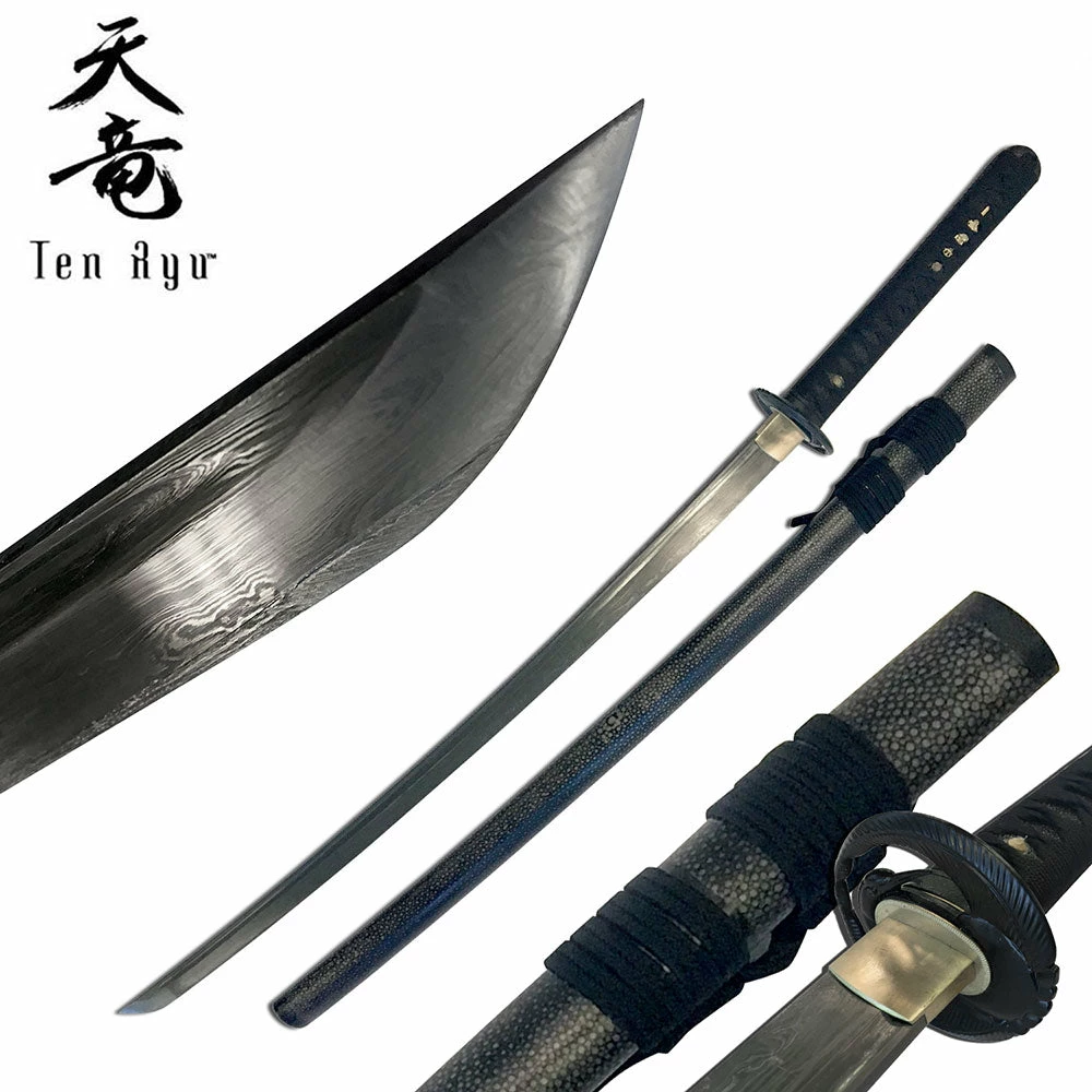 Ten Ryu Damascus Handmade Sword 40.5" Overall TR-035 3 Ten Ryu Damascus Handmade Sword 40.5" Overall TR-035