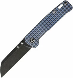 QSP Penguin Frame Lock Knife Blue Ti Fragtanium (3.06" Black SW) QS130-SFRG