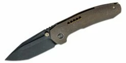WE Knife Co Trogon Frame Lock Knife Bronze Titanium (3.2" Black) WE22002-2